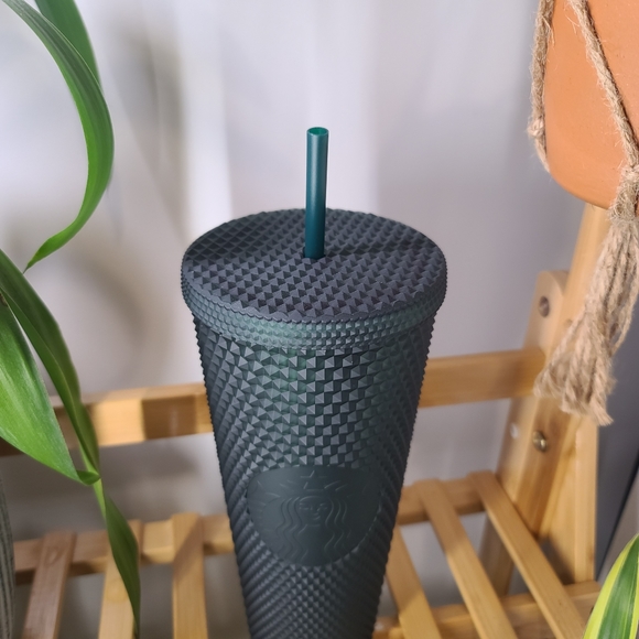 NEW 2022 Starbucks matte dark green studded tumbler 24 oz - Picture 5 of 6